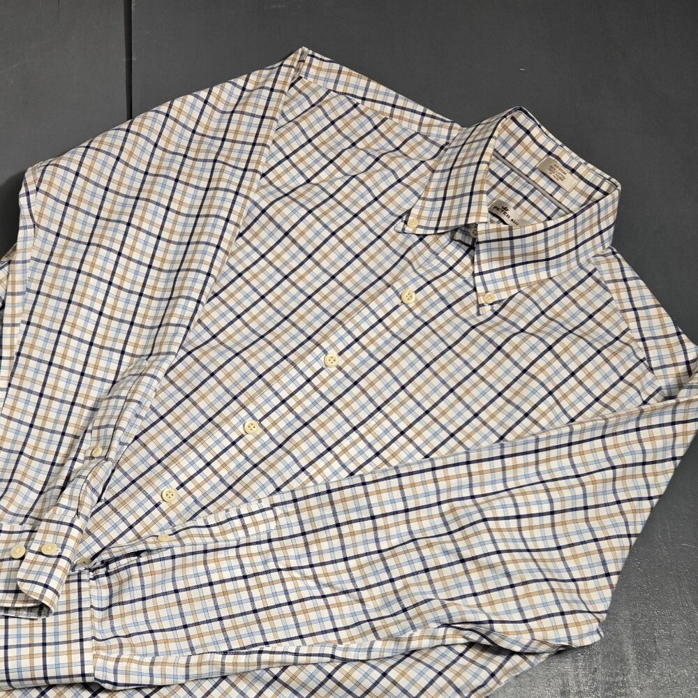Peter Millar Men’s Plaid Button Down Shirt Medium Cotton Easy Care